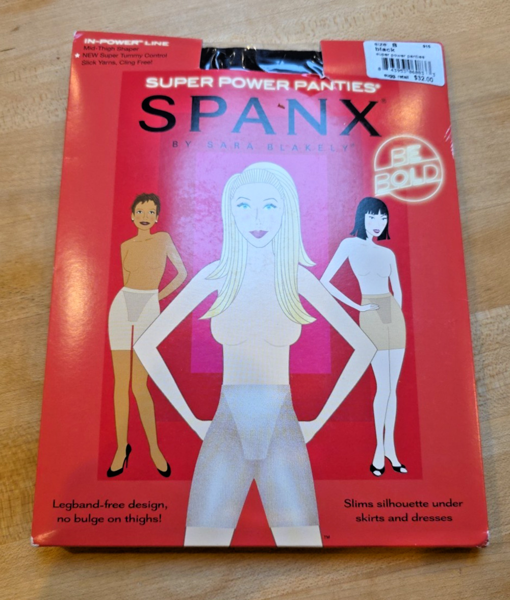 Spanx Super Power Panties Size B Black Mid Thigh Shaper Tummy Control NWT NIP